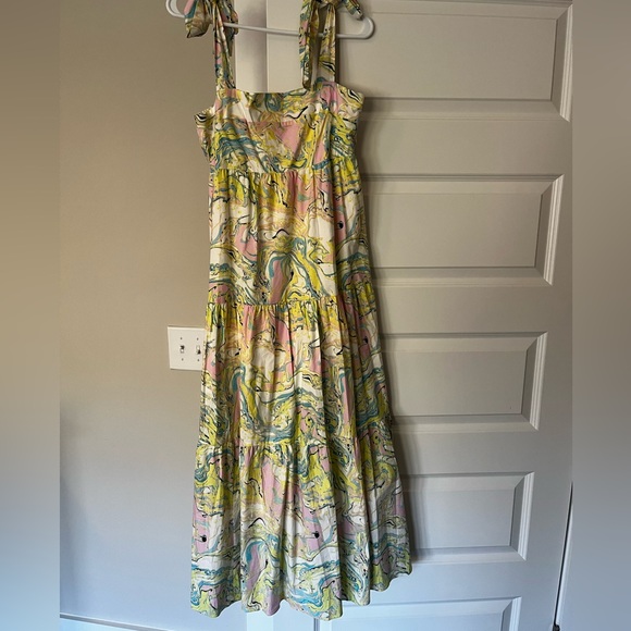 Buddy Love ARLENE TIE-SHOULDER MAXI DRESS - CITRON MARBLE - Picture 3 of 3